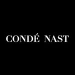 Condé nast logo, luxury lifestyle magazine branding image, associated with upscale fashion, travel, and culture content, representing high-end publishing and elite magazine branding, black background with white text.