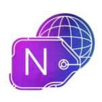 Cute purple Nofomo.TV digital ticket icon with globe in the background, representing global access to exclusive online content and entertainment.